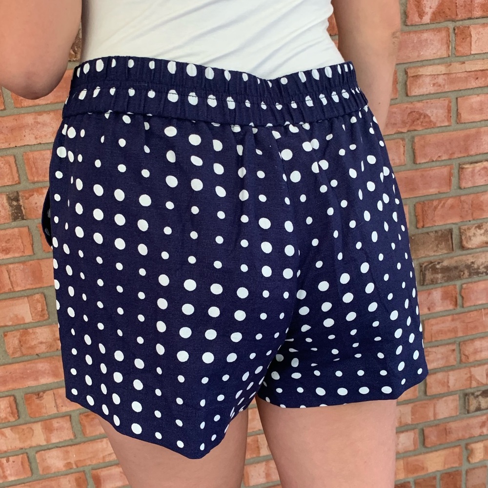 Navy and white polka dot J Crew Shorts - Picture 3 of 4